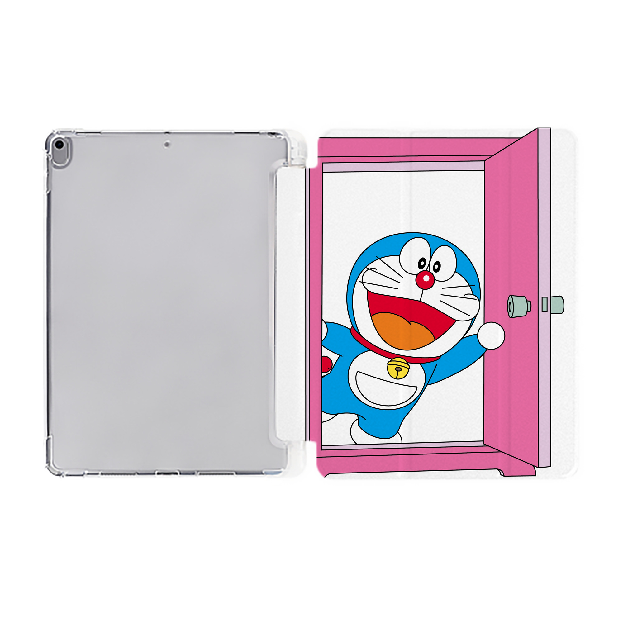 （画像用） ドラえもん Doraemon IPad ケース ペン収納付き 三つ折りスタンド PUレザー×シリコン 対応機種9.5/10.5/10.9インチ